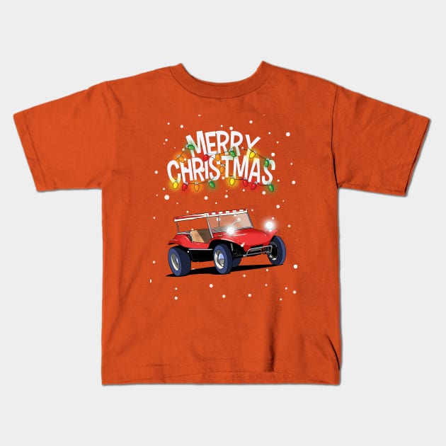 Baja Beach Buggy Christmas Jumper design. Kids T-Shirt by Webazoot